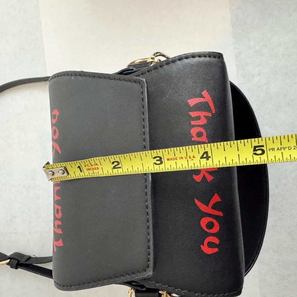 Black Chinese Takeout Box Crossbody Bag Red Pagoda Thank You Novelty Purse - Picture 9 of 9
